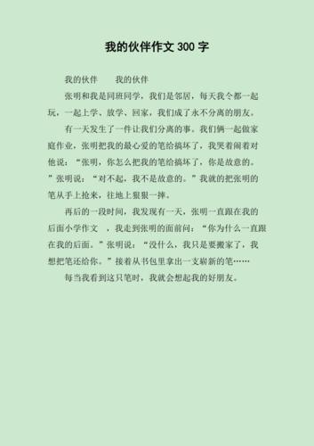 我的伙伴作文(我的伙伴作文500字)（我的搭档作文（我的搭档作文500字）文章)