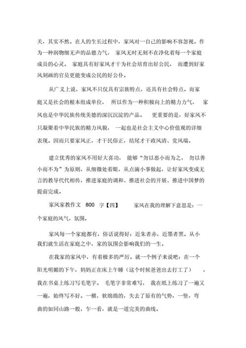 家风作文800字