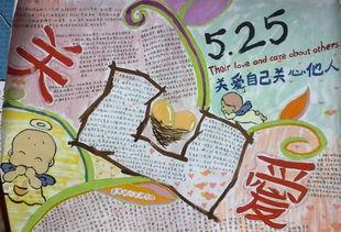 525心理健康手抄报图片