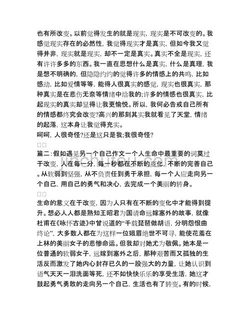 遇见另一个自己作文600字