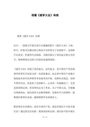 建军大业观后感1500字