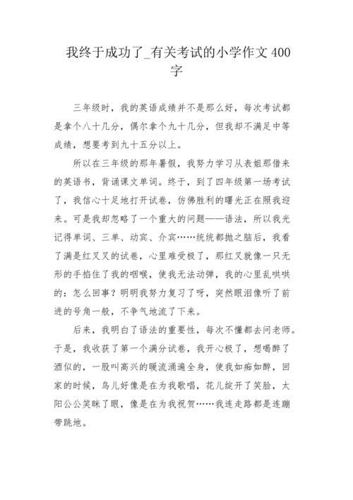我终于成功了作文