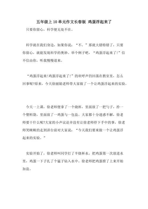 鸡蛋浮起来了作文