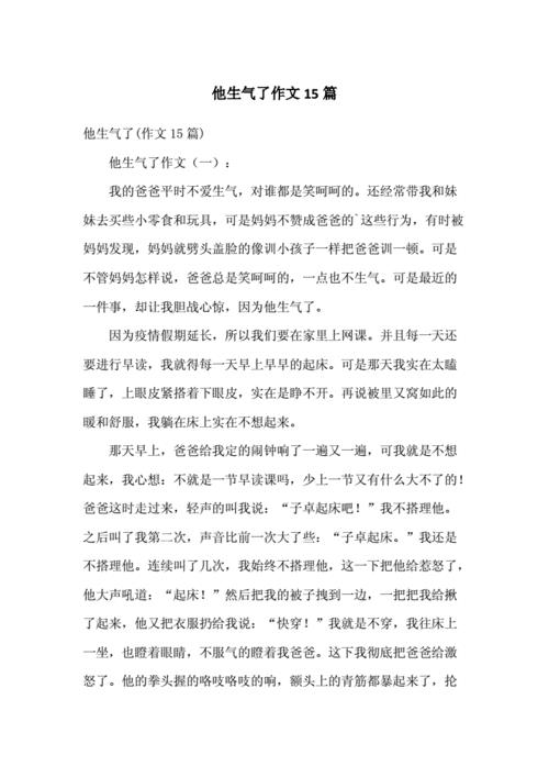 他怎么了作文