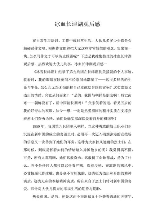 长津湖观后感500