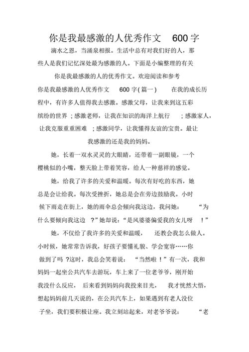 你是我最感激的人作文