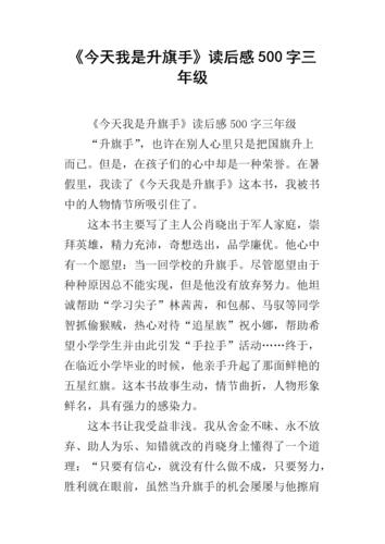 今天我是升旗手读后感