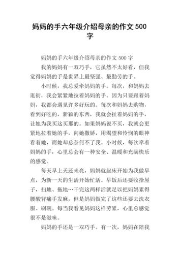 我的妈妈作文500字