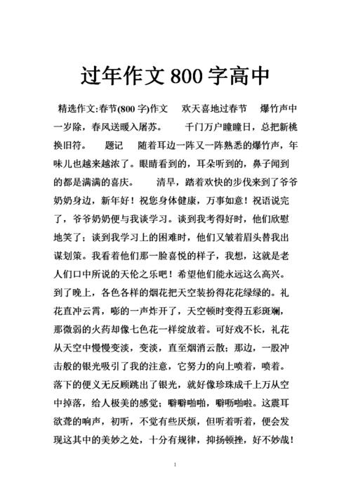 作文800字高中