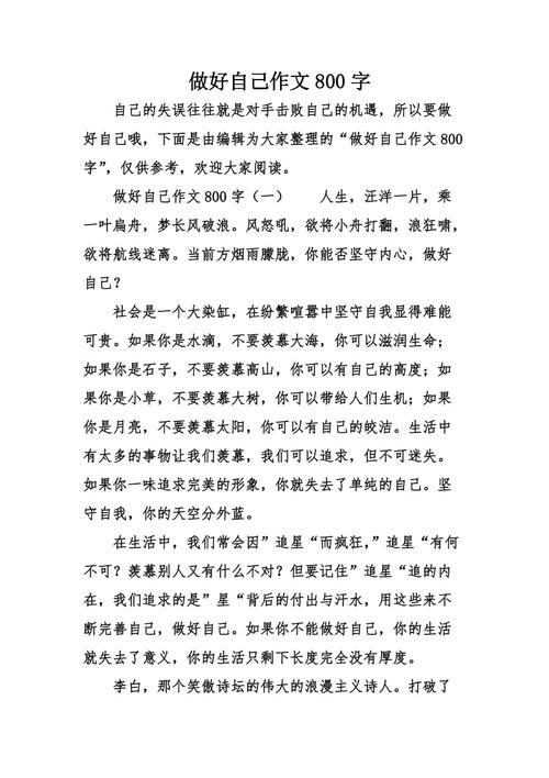 作文800字高中