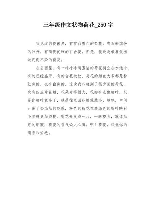 关于荷花的作文