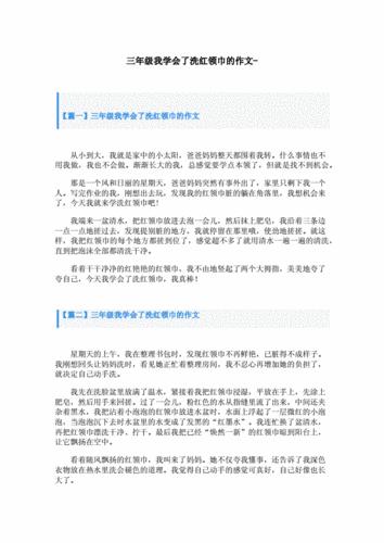 洗红领巾作文