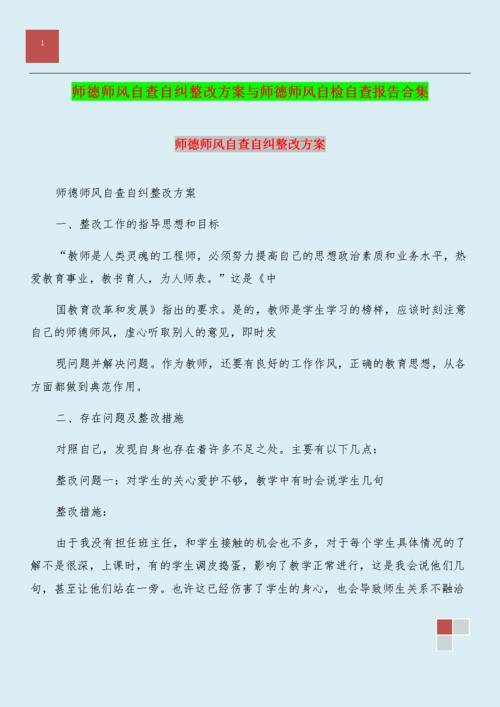 师德师风自查自纠报告