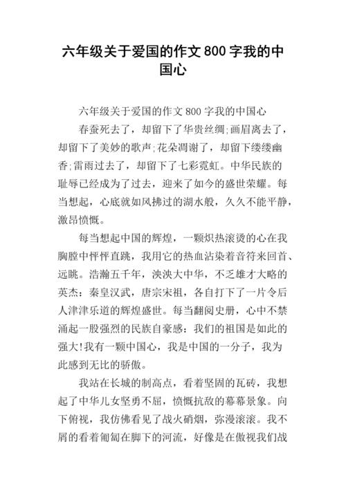 爱国作文800字高中