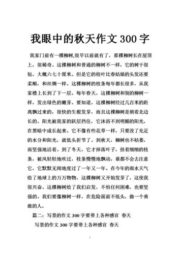 写秋天的作文300字