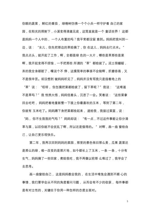 画一扇窗给自己作文600字