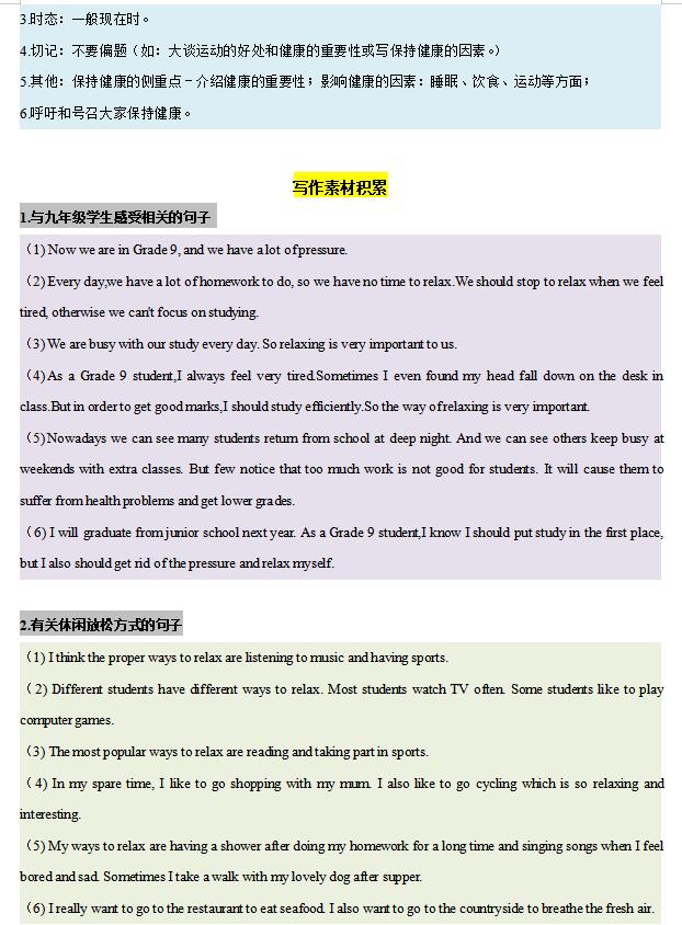 2022中考英语话题作文大全（词汇+句型+素材+操练），必备一份