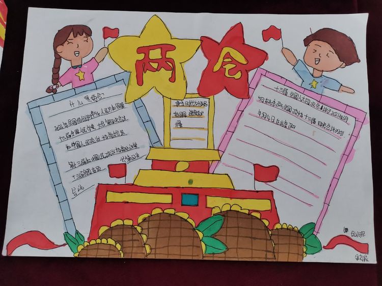 爱国主义教育“聚焦两会”手抄报作品展--小寨学区三屯庄联办小学