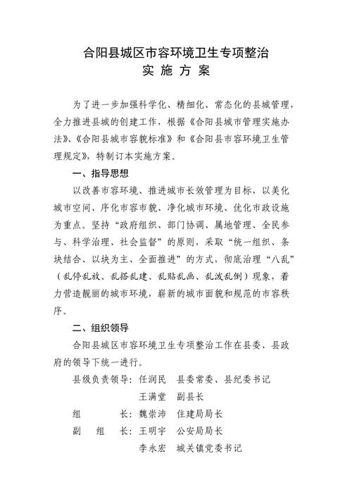 环境整治实施方案
