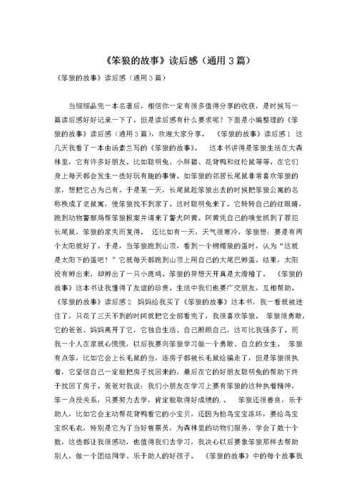 笨狼的故事读后感