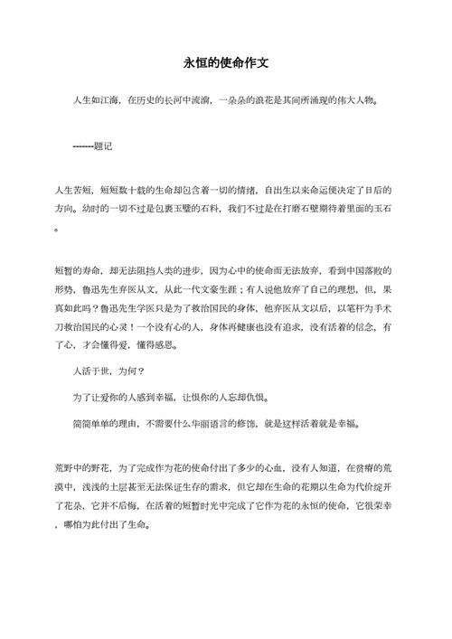 我们的使命作文