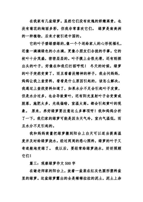 三年级作文神奇的绿箩