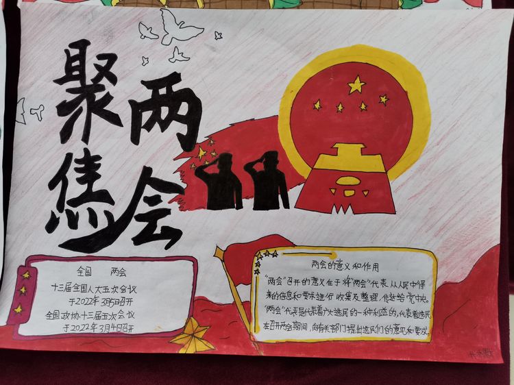 爱国主义教育“聚焦两会”手抄报作品展--小寨学区三屯庄联办小学
