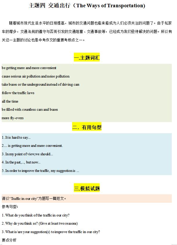 2022中考英语话题作文大全（词汇+句型+素材+操练），必备一份
