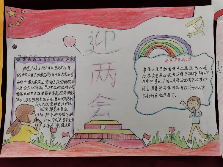 爱国主义教育“聚焦两会”手抄报作品展--小寨学区三屯庄联办小学