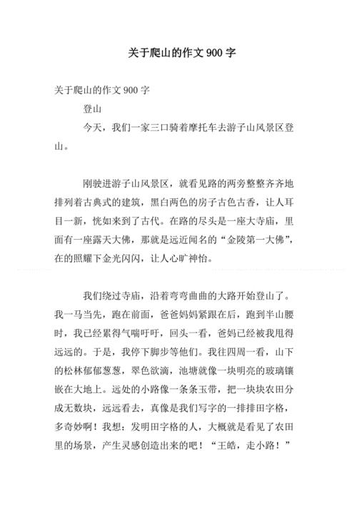 游记600字作文初二爬山