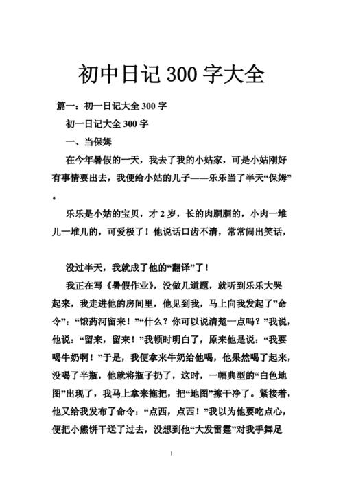 300字日记