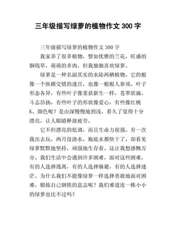 三年级作文神奇的绿箩