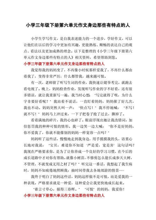 身边有特点的人作文