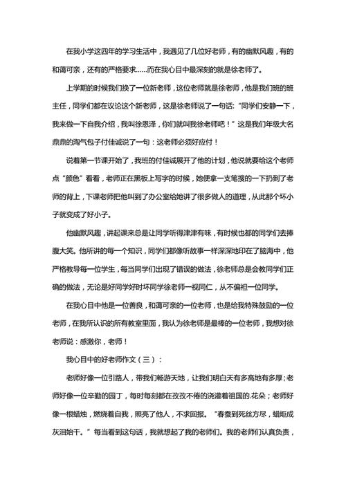 我心目中的好老师
