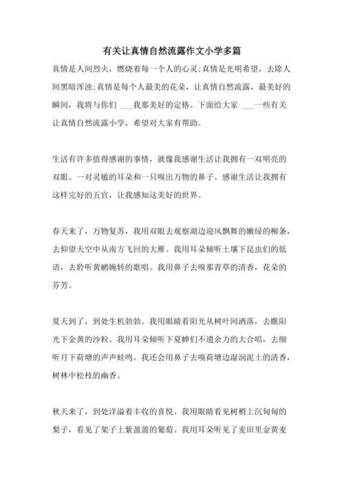 让真情自然流露作文450字