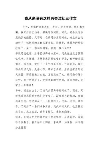 我从来没有这样___过作文