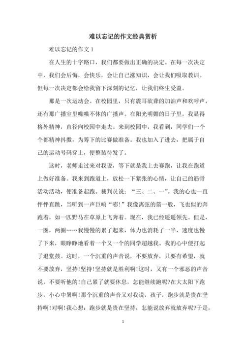 我不会忘记作文