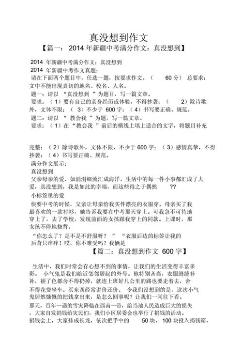 真没想到作文600字