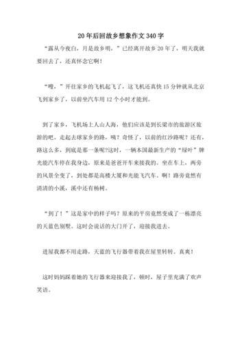 20年后回故乡作文