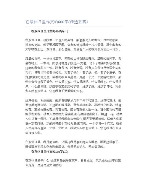 在双休日里作文600字