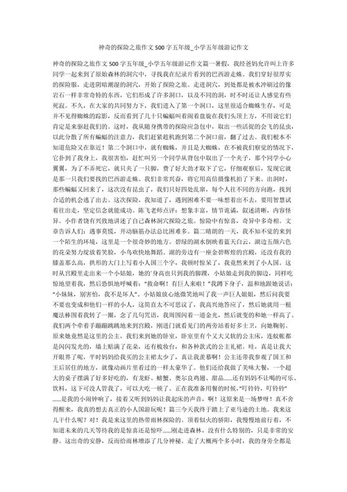 探险之旅作文五年级500字