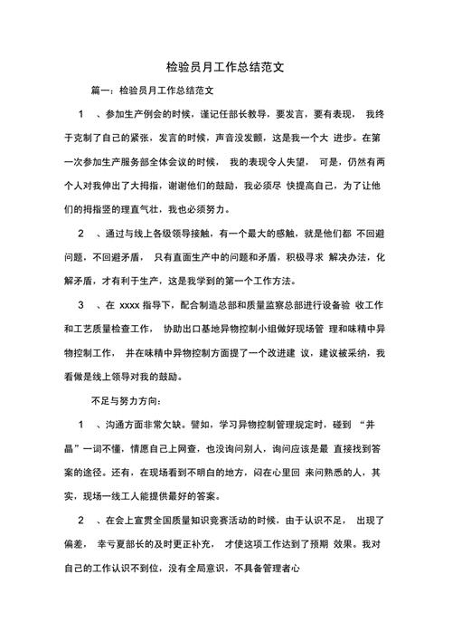 个人月度工作总结