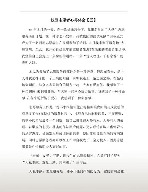 志愿活动心得体会