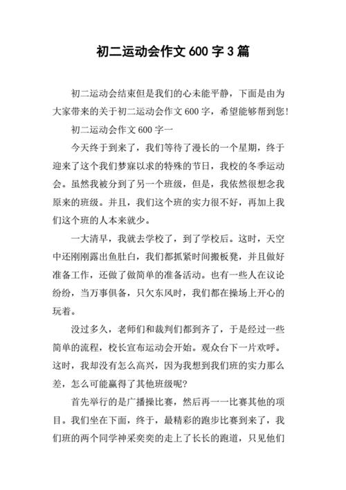 运动会的作文600字