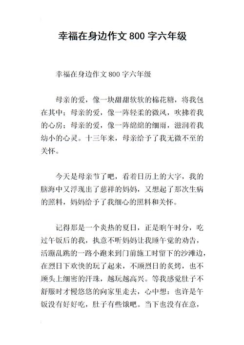 幸福作文800字