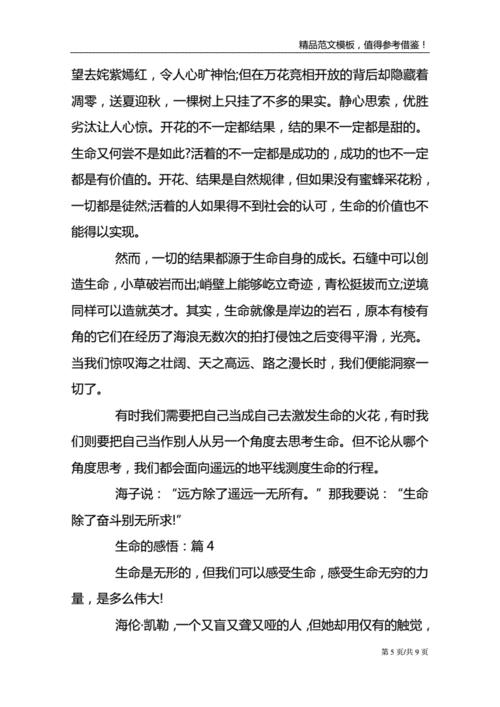 感悟生命的作文(感受真情的作文)（感悟人生作文（感受真情作文）文章) 