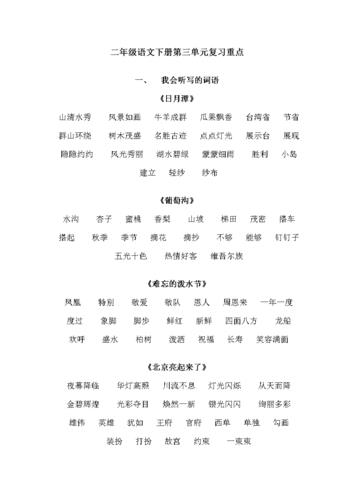 二年级下册语文复习(二年级下册语文复习计划)（二年级下册语文复习(二年级下册语文复习计划)文章) 