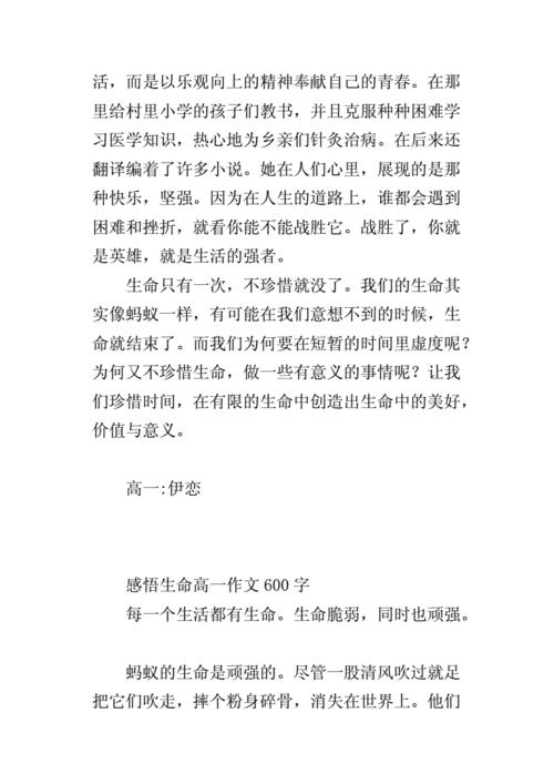 感悟生命的作文