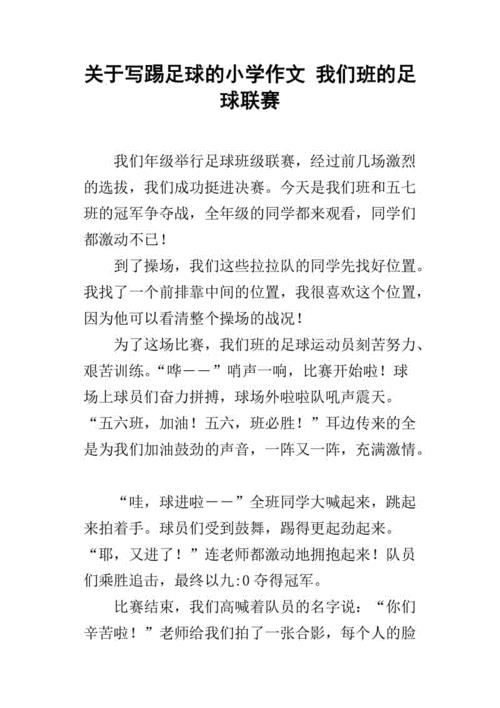足球比赛作文