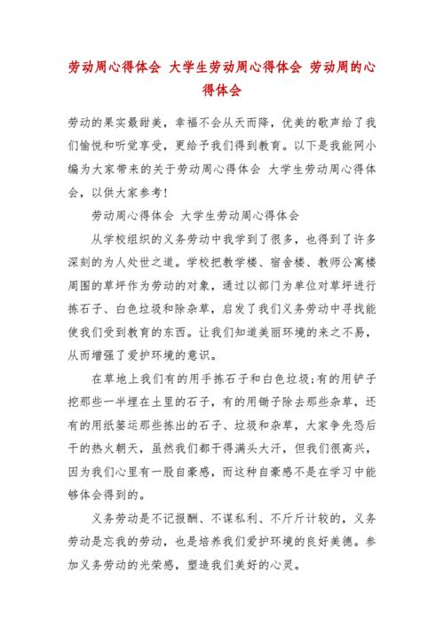 大学劳动教育心得体会
